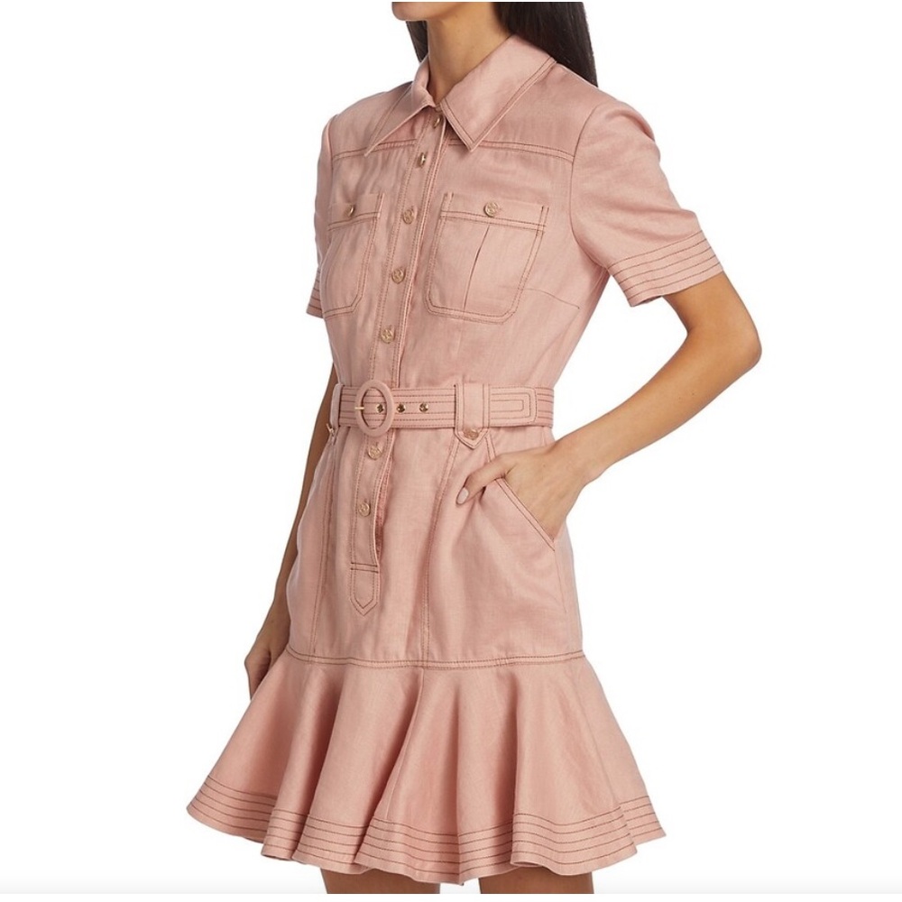 Zimmermann Moonshine Linen Belted Dress, AU0